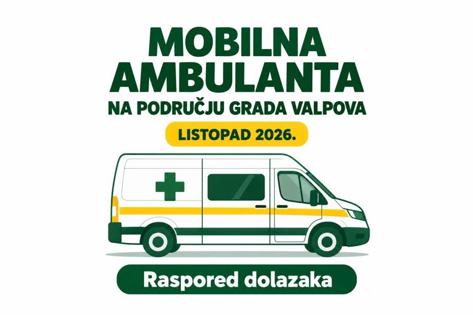 Mobilna ambulanta na području Grada Valpova – listopad 2026.